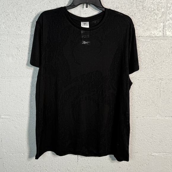 Reebok Plus Size Burnout Training T-Shirt - Black 2X - Picture 2 of 6